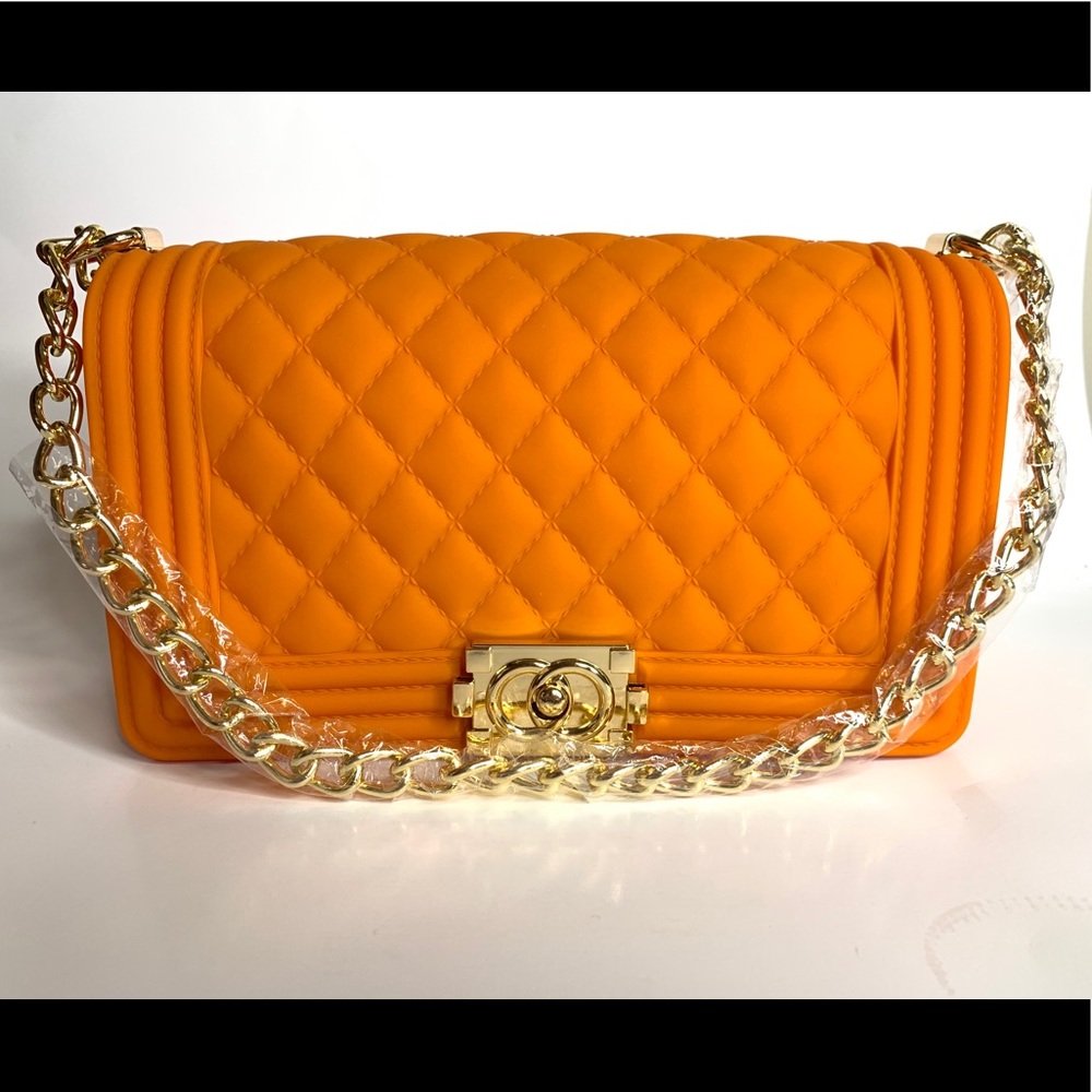 Orange Jelly Crossbody Purse